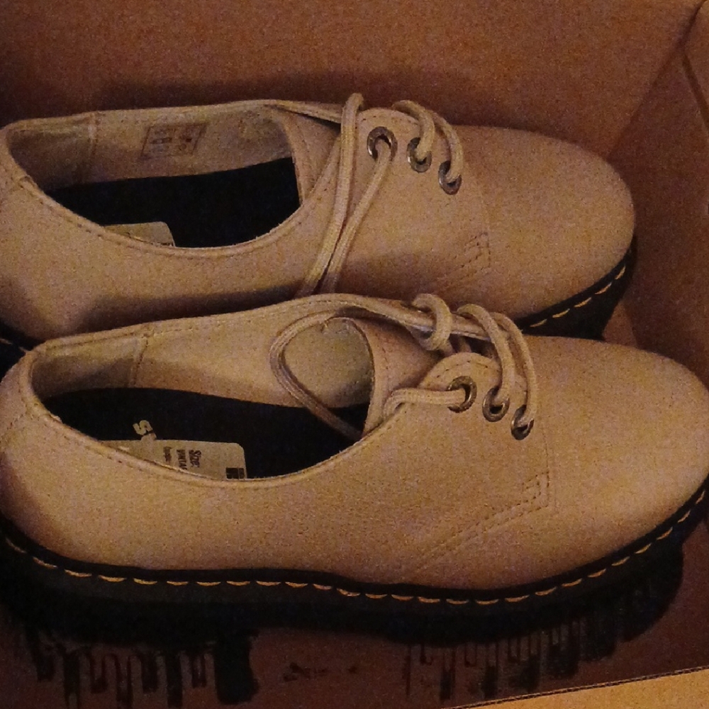 Dr. Martens Cream Platform Shoes